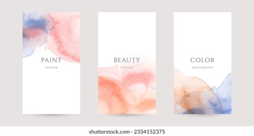 Abstract watercolor templates with imitation petals for card, invitation, cover or social media.	