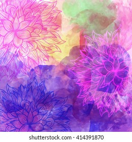 Abstract watercolor  texture background. Colorful handmade technique. Vector.