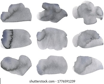 Abstract watercolor texture, isolated on white background. Watercolor brush strokes.	