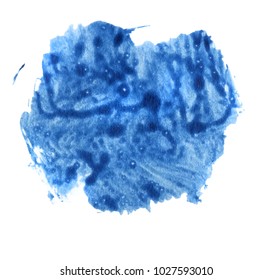 Abstract watercolor texture stain with splashes and spatters. Vectot acrylic brush