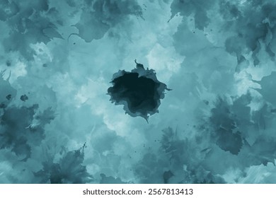 Abstract watercolor texture, teal and black hues, artistic background, fluid shapes, modern design, creative artwork.