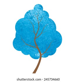 abstract watercolor tree, design element.