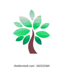 Abstract Watercolor Tree Vector Illustration