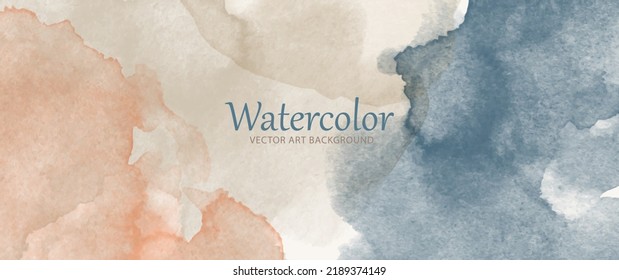 Abstract watercolor vector art background for cards, flyer, poster, banner and cover design. Hand drawn illustration for your design. Brush strokes. Place for text. Pastel color watercolour texture.