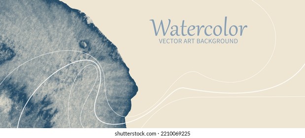 Abstract watercolor vector art background for cards, flyer, poster, banner and cover design. Hand drawn illustration for your design. Brush strokes. Place for text. Pastel color watercolour texture.