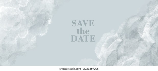 Abstract watercolor vector art background for cards, flyer, poster, banner and cover design. Hand drawn light grey blue illustration for design. Watercolour brush strokes. Painted texture.	
