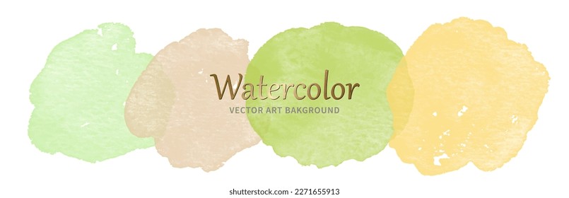 Abstract watercolor vector art background for stickers, cover design, cards, flyers, poster, banner. Hand drawn pastel color painted illustration. Isolated watercolor stains for advertising. 
