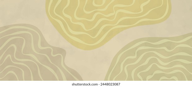 Abstract watercolor vector art background with shades of green and beige and old paper for poster, cards, flyers, cover design, invitation. Aged watercolor illustration for design interior.