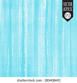 Abstract watercolor vector background. Sky blue acrylic fill with brush streaks or stripes.
