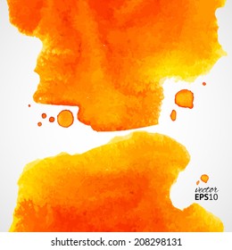 Abstract watercolor vector background with splashes. Sunny autumn illustration.