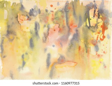 Abstract watercolor vector background, yellow and black colors, grunge style.  Tracing of of the real watercolor work.