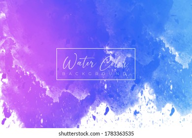 Abstract watercolor vector banner background, blue-purple color watercolor vector splash background eps file, cloudy effect watercolor banner, modern watercolor splash template,