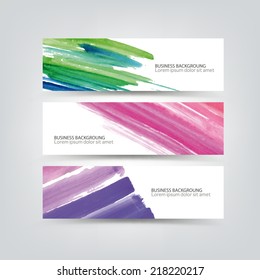 Abstract watercolor vector business background banner