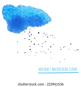 Abstract watercolor vector cloud with paint snow