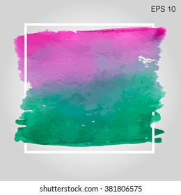 Abstract Watercolor vector illustration/Wet stroke poster, template for inspirational saying or text lettering/Watercolor Paint Stain Card Design/Watercolor vector/Watercolor Stain