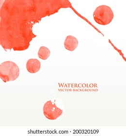 Abstract watercolor vector red spots hand-painted background