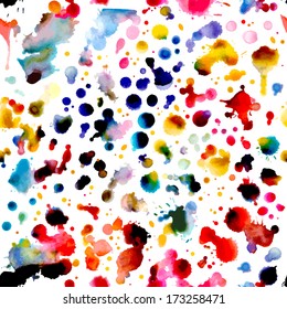 Abstract watercolor vector seamless pattern. Watercolor hand-drawn composition for scrapbook design. Seamless square pattern can be used for wallpapers, web page backgrounds or wrapping papers. EPS 8.