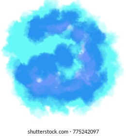 Abstract watercolor vector splashing on white background.