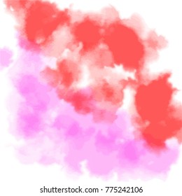 Abstract watercolor vector splashing on white background.