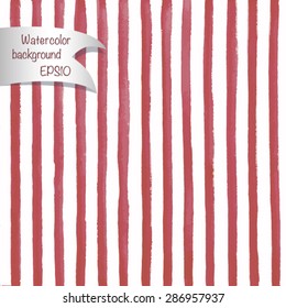 Abstract watercolor vector striped background 