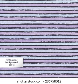 Abstract watercolor vector striped background 