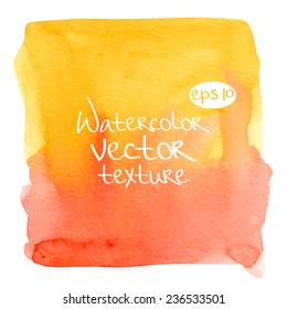 Abstract watercolor vector texture.Hand drawn square paint isolated on white background