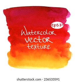 Abstract watercolor vector texture.Hand drawn square paint isolated on white background
