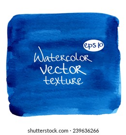 Abstract watercolor vector texture.Hand drawn square paint isolated on white background
