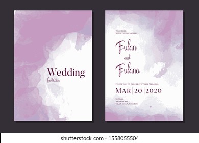 abstract watercolor wedding invitation card pastel color tone beautiful elegant simple frame vintage retro ornament decoration background mockup greeting template vector illustration