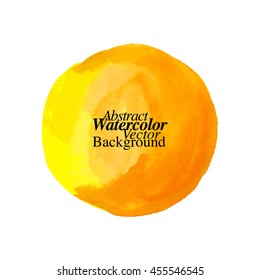 Abstract watercolor yellow circle vector background