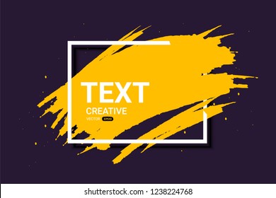 Abstract watercolor yellow splash banner frame design.vector illustration. 