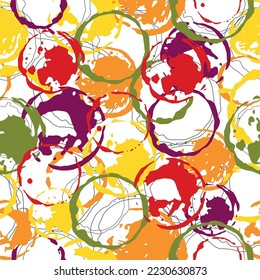  Abstract watercolour background with colorful circles on white. 