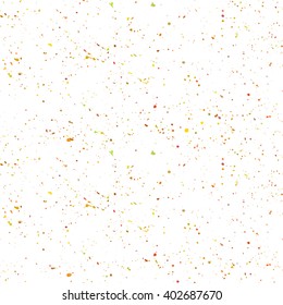 Abstract watercolour colorful spray seamless pattern on white background. Splatter grunge pattern. Design element for inscription, banner, card, invitation, postcard, poster. Vector illustration.