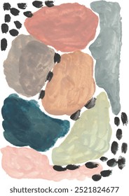 Abstract watercolour painting illustration clipart wall decoration with isolated white background