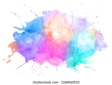 abstraktes Aquarellfarbensputterdesign in Regenbogenfarben