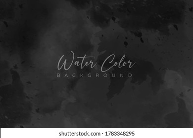 abstract watercolour vector background in dark style, black color watercolour splash vector banner background