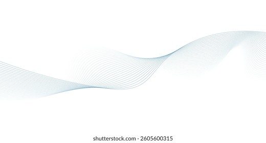 Abstract watercolours wave element for design. Digital frequency track equalizer. Stylized line art background. Vector illustration. Wave with lines created using blend tool.