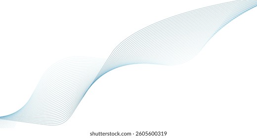 Abstract watercolours wave element for design. Digital frequency track equalizer. Stylized line art background. Vector illustration. Wave with lines created using blend tool.