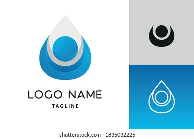 abstract waterdrop vector logo icon template. Aqua, petroleum, oil and gas business or company. World water day