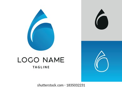 plantilla de icono del logotipo del vector de cascada abstracto. Aqua, empresa o negocio de petróleo, petróleo y gas. Día Mundial del Agua