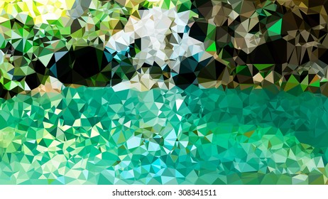 Abstract waterfall triangular low poly style vector background,Vector illustration