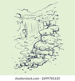Abstractas de Vector de cascada para tarjeta, ilustración, decoración