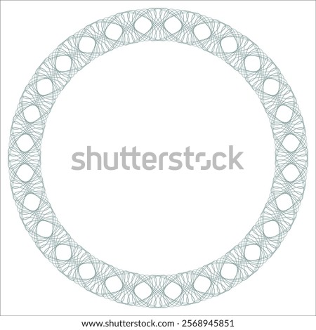 Abstract watermark guilloche elements for money banknote, and certificate design. Line round frames and circular rosettes with a modern touch. Vector background
