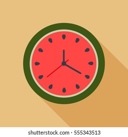 Abstract Watermelon Clock. Summer Time Concept