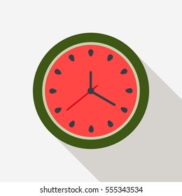 Abstract Watermelon Clock. Summer Time Concept
