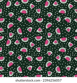 abstract watermelon handdrawn doodle pattern