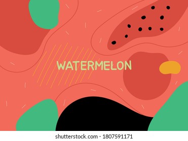 Abstract watermelon mood pattern background. flat design illustration