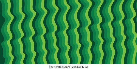 Fundo de padrão de casca de melancia abstrato com listras verdes. Ilustração vetorial