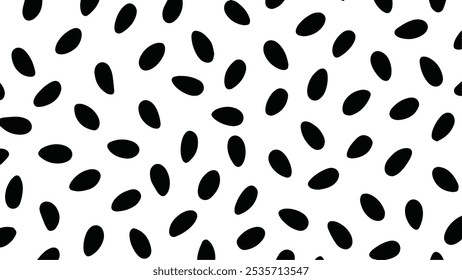 Abstract watermelon seeds pattern vector on transparent background