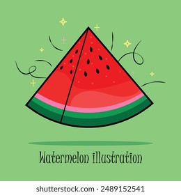 The abstract of Watermelon slices hand - drawn Piece of watermelon, sketch for your design